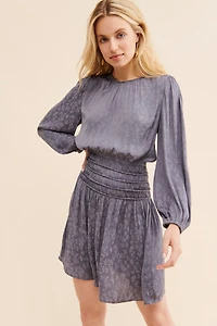 Current Air Floral Smocked Waist Mini Dress
