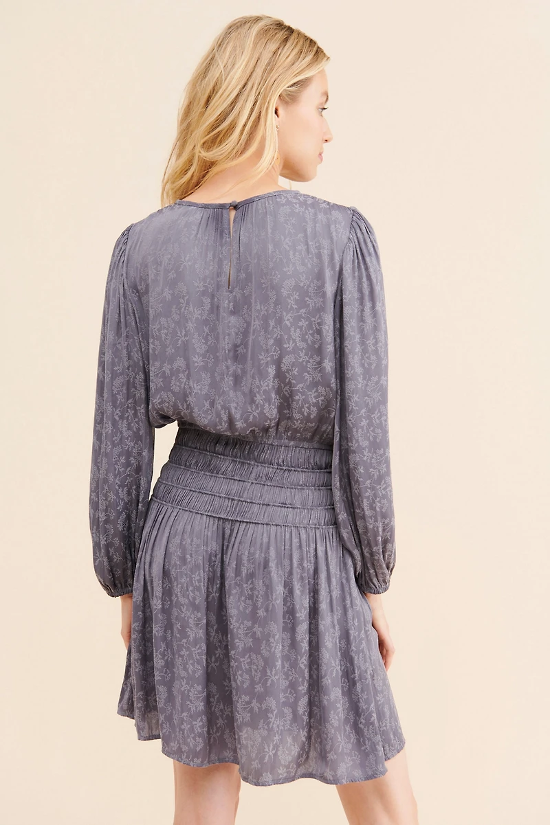 Current Air Floral Smocked Waist Mini Dress
