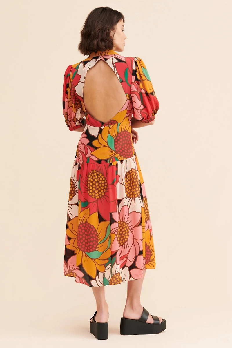 FARM Rio Sunflower Midi Dress