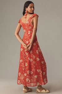 Scoop-Neck A-Line Slip Maxi Dress