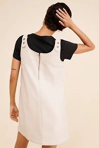 Pilcro Vegan Leather Scoop-Neck Shift Mini Dress