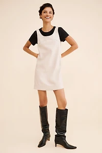 Pilcro Vegan Leather Scoop-Neck Shift Mini Dress