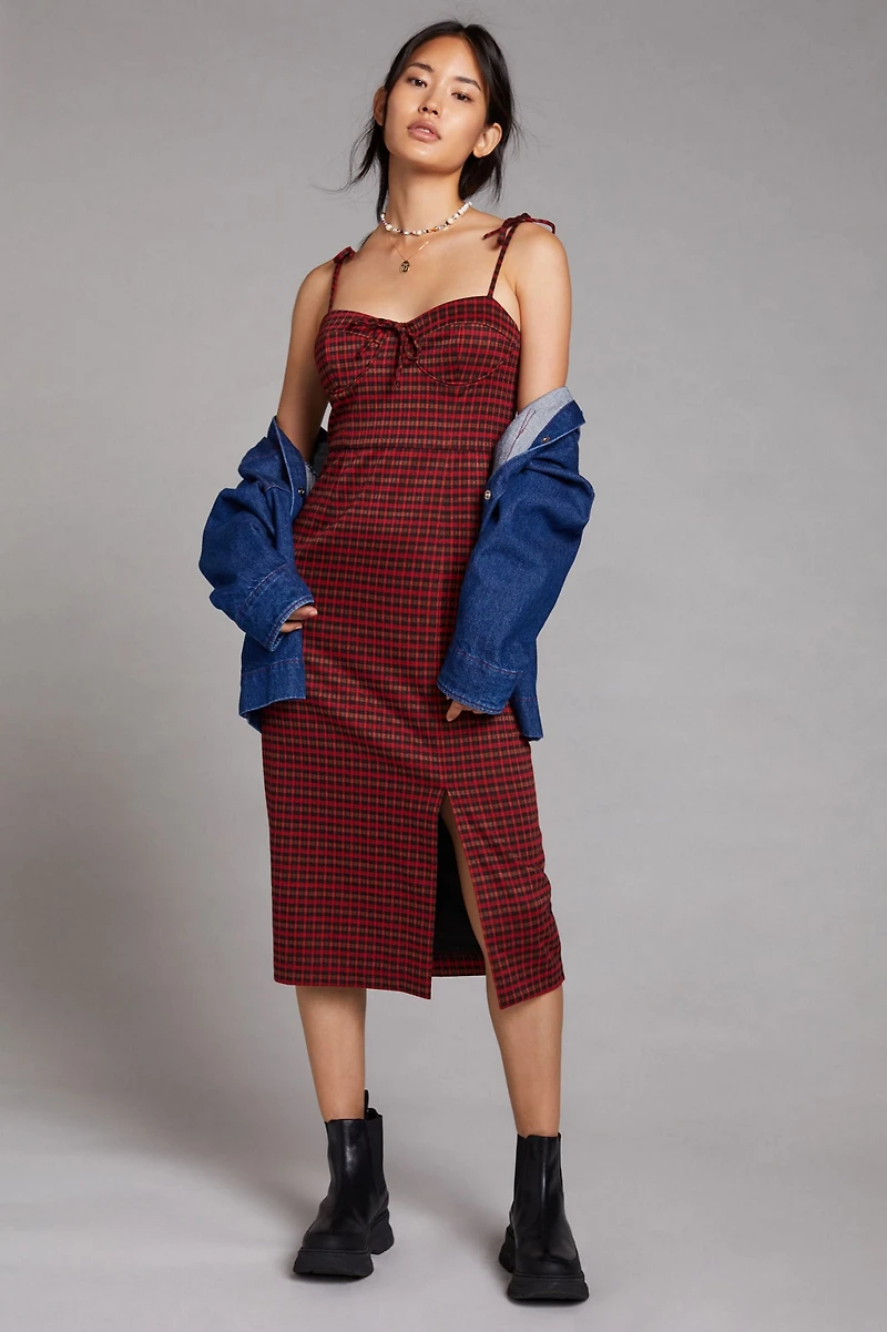 Hutch Plaid Midi Dress