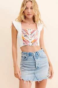 Pilcro Ruffle Tie-Back Tank