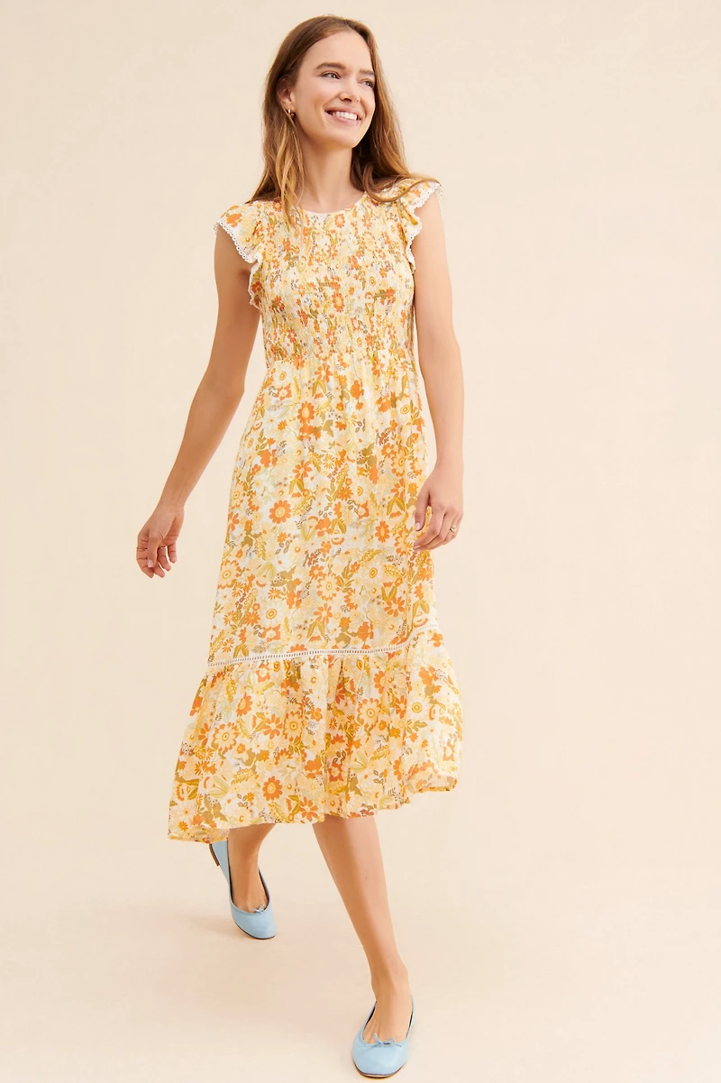 Lost + Wander Rose Claire Midi Dress