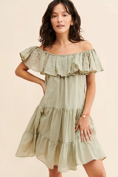 Erika Pe?a Off The Shoulder Tiered Mini Dress