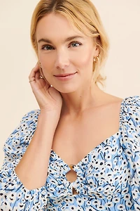 Hutch Floral Cutout Top