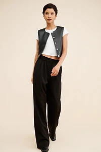 WAYF Cropped Vegan Leather Vest