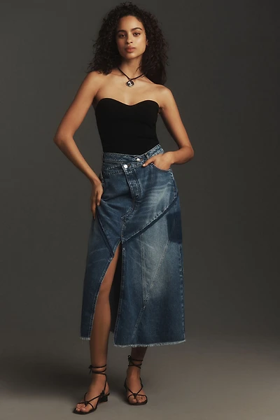 Pilcro Reworked Denim Midi Skirt