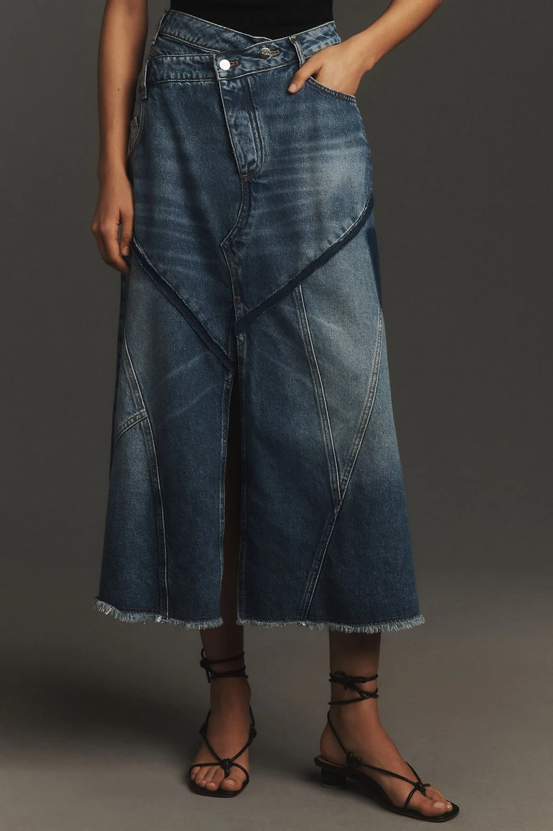 Pilcro Reworked Denim Midi Skirt