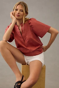 Maeve Poplin Pintuck Blouse