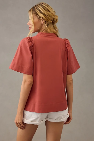 Maeve Poplin Pintuck Blouse