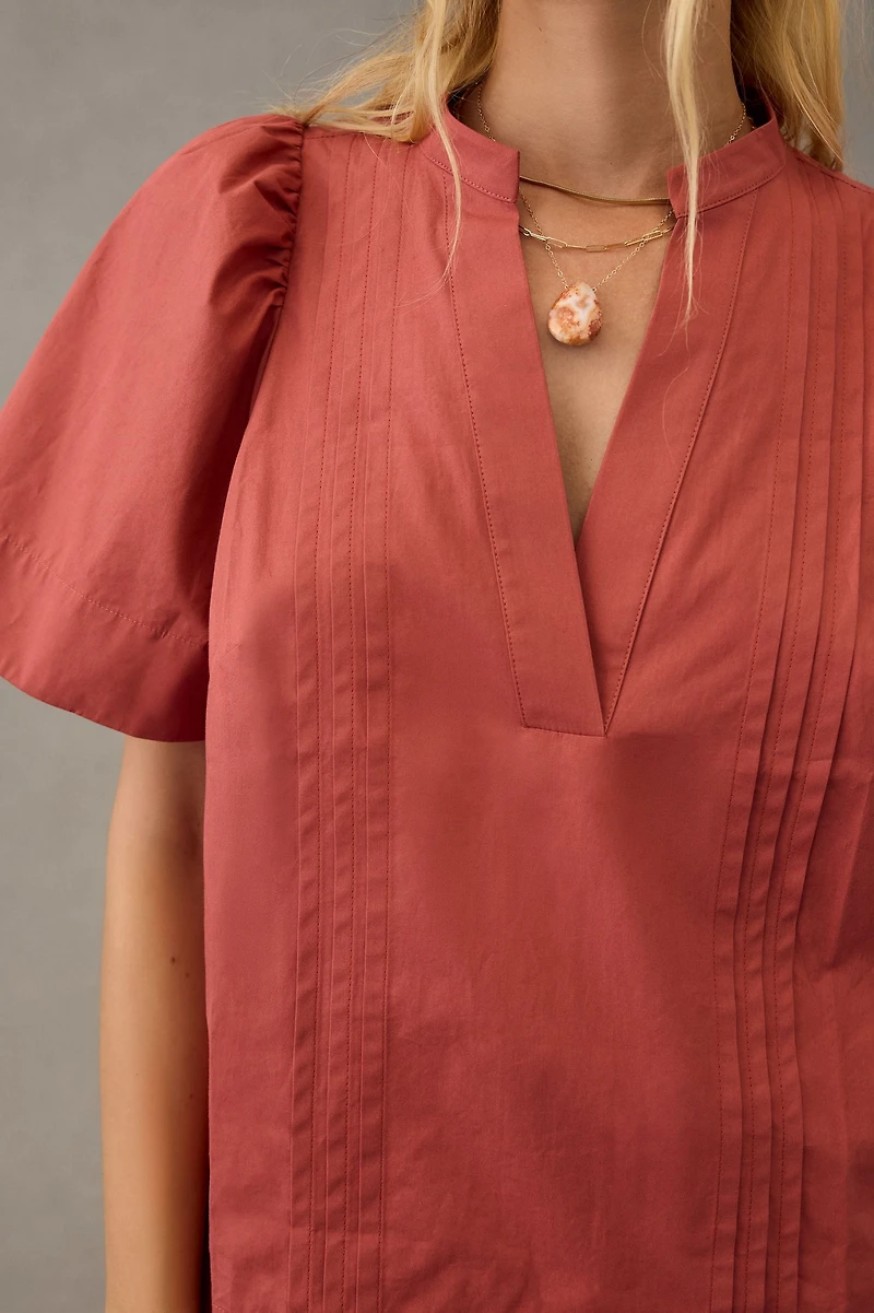 Maeve Poplin Pintuck Blouse