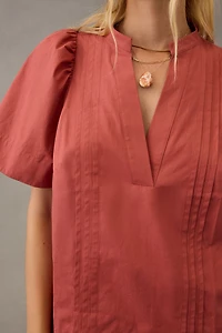 Maeve Poplin Pintuck Blouse