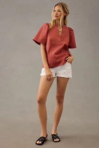 Maeve Poplin Pintuck Blouse
