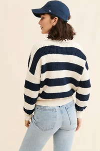 Madewell Stripe Finney Waffle Knit Sweater
