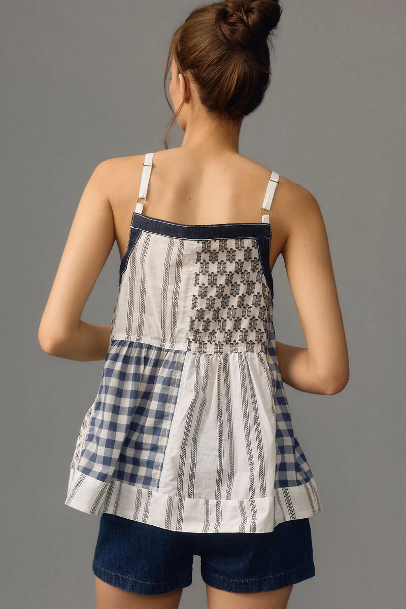 Pilcro Mixed Patterned Babydoll Tank