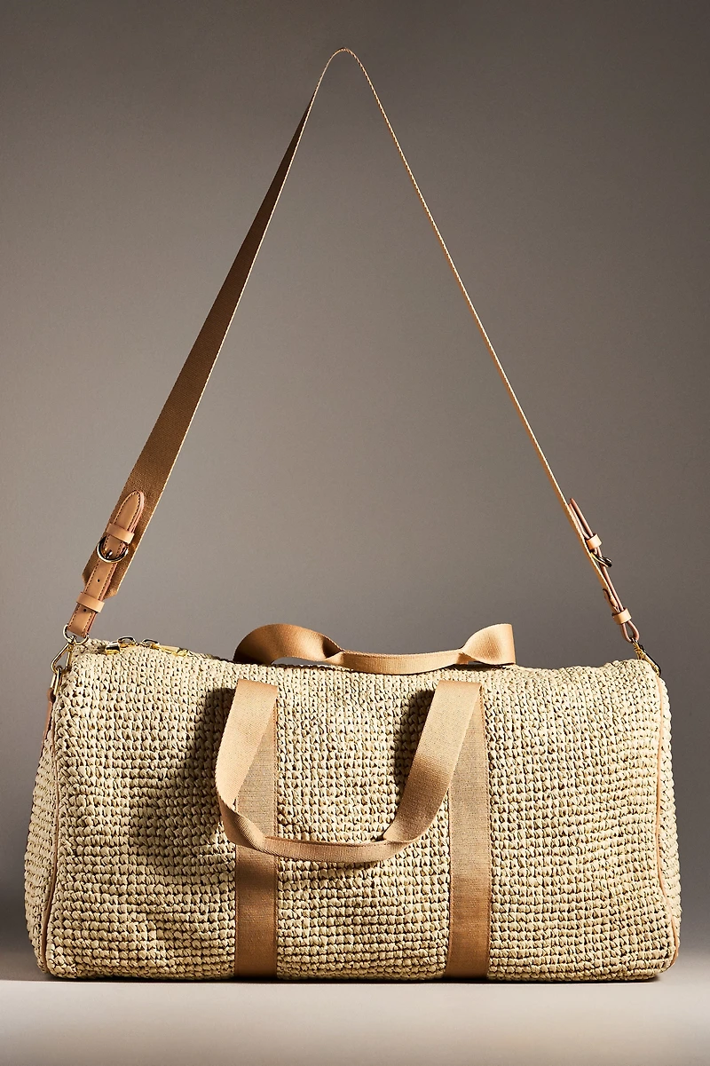 Stoney Clover Lane Raffia Duffle Bag