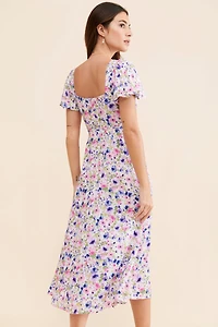 ASTR the Label Floral Midi Tie-Front Dress