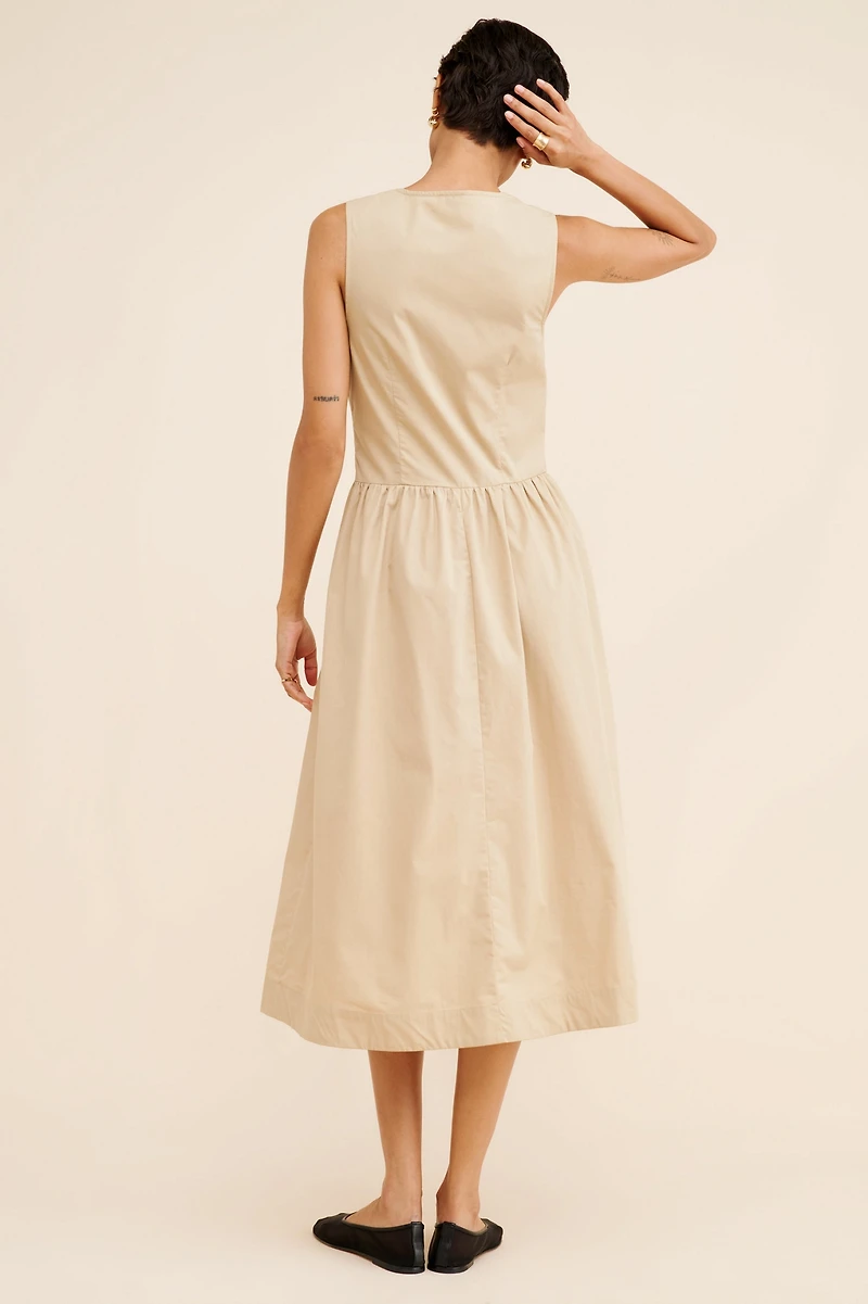 Maeve Sleeveless Drop-Waist Midi Dress
