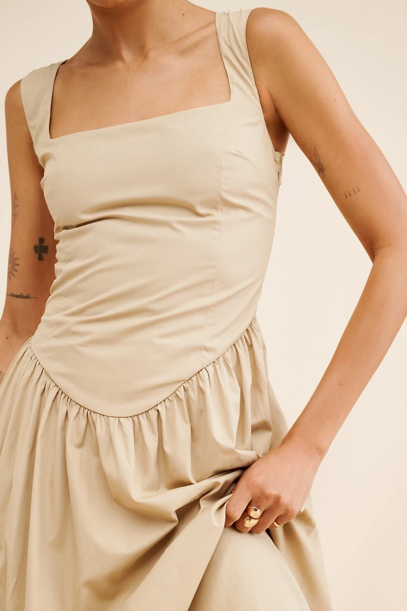 Maeve Sleeveless Drop-Waist Midi Dress