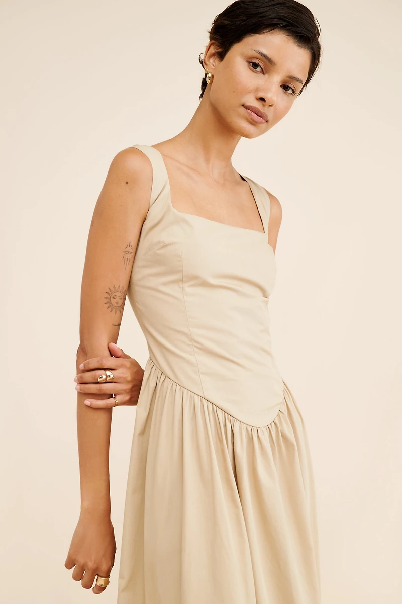 Maeve Sleeveless Drop-Waist Midi Dress