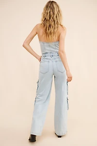 WeWoreWhat Corset Cargo Jumpsuit