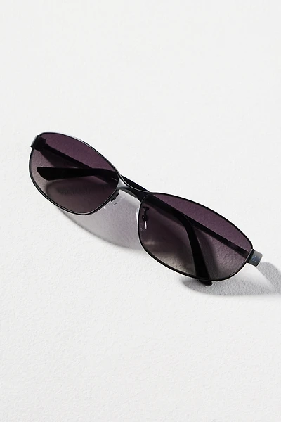 Reality Eyewear Oval Slim Metal Sunglasses