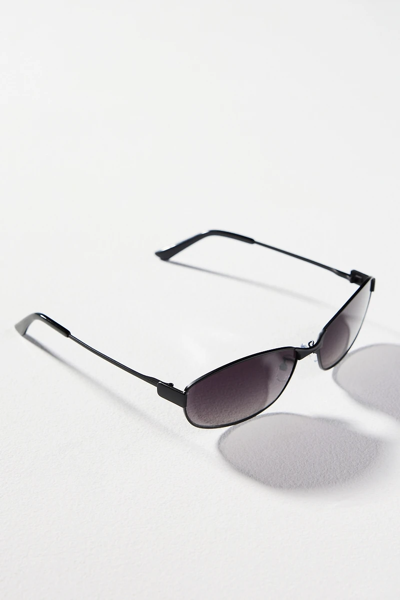 Reality Eyewear Oval Slim Metal Sunglasses