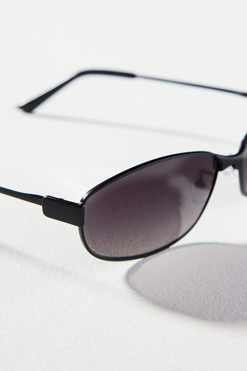 Reality Eyewear Oval Slim Metal Sunglasses