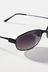 Reality Eyewear Oval Slim Metal Sunglasses