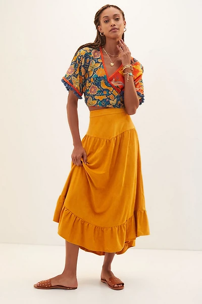 Faux Suede Maxi Skirt
