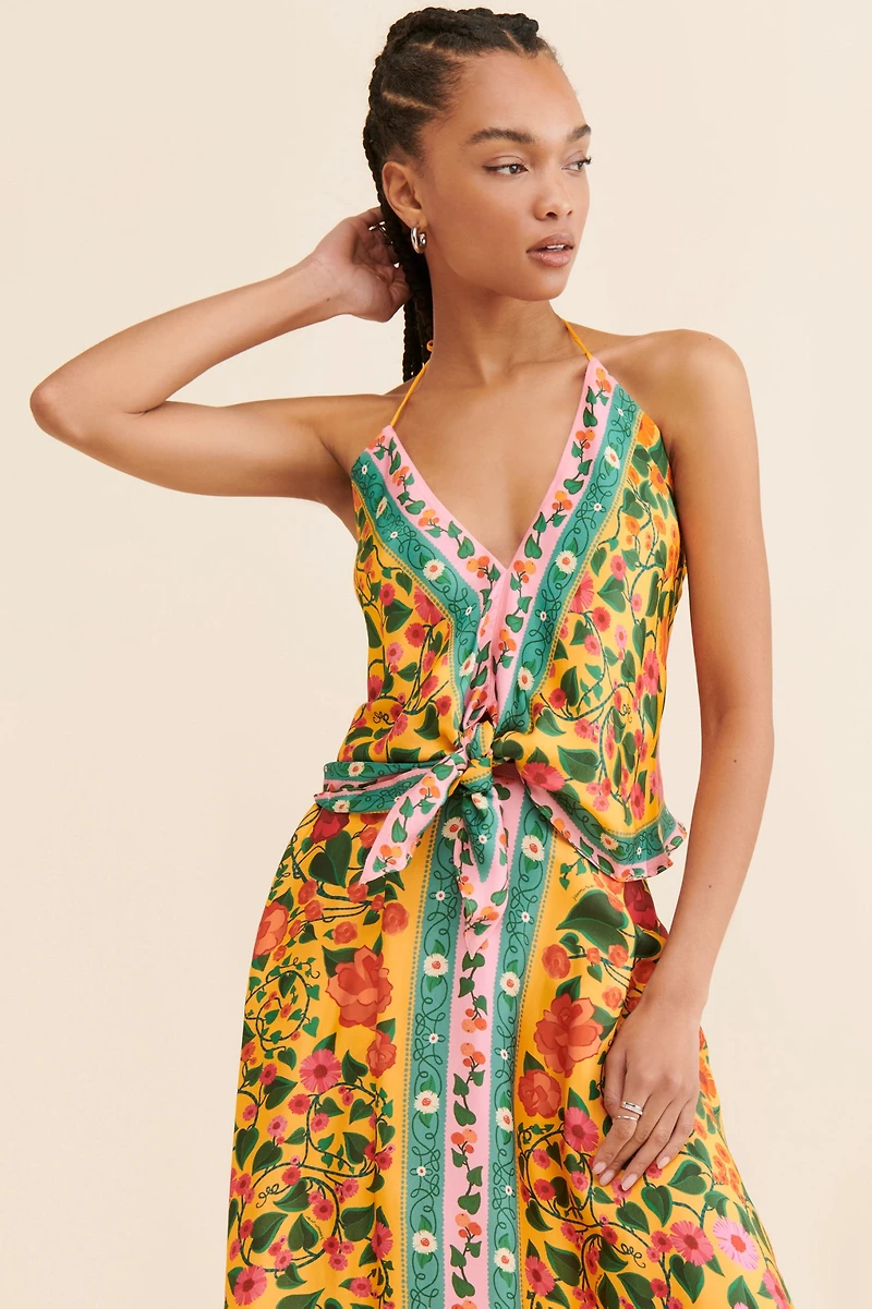 FARM Rio Heart Ivy Scarf Top