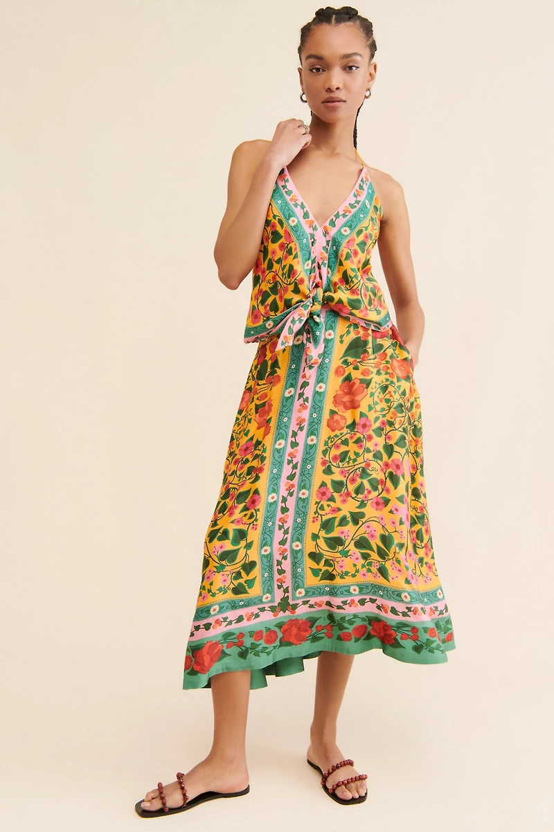 FARM Rio Heart Ivy Scarf Top