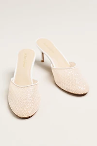 For Love & Lemons Claudia Lace Mule Heels