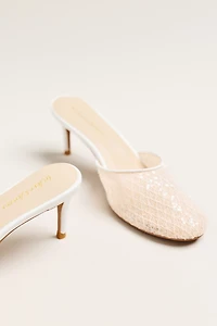 For Love & Lemons Claudia Lace Mule Heels