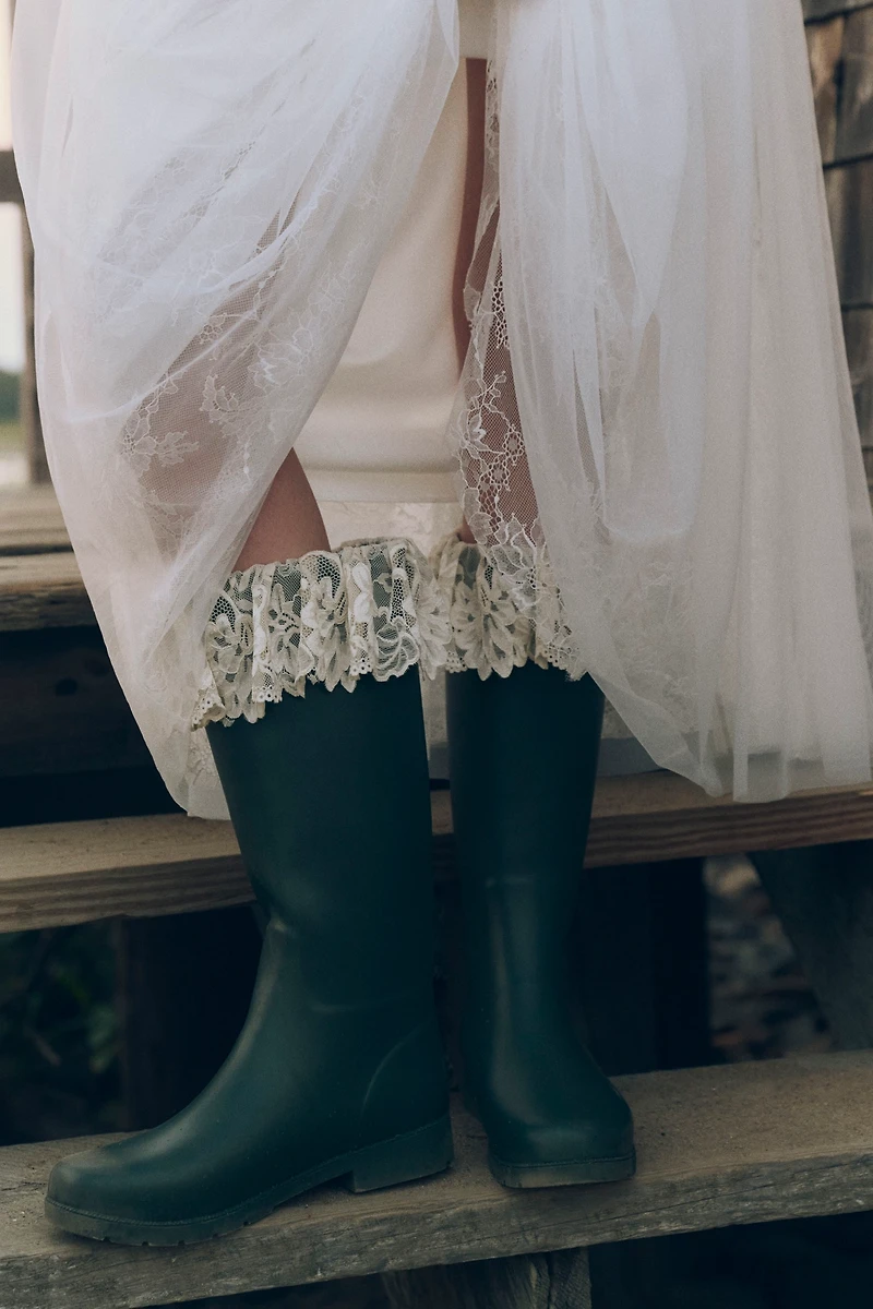 For Love & Lemons Brigitta Lace-Trim Rain Boots