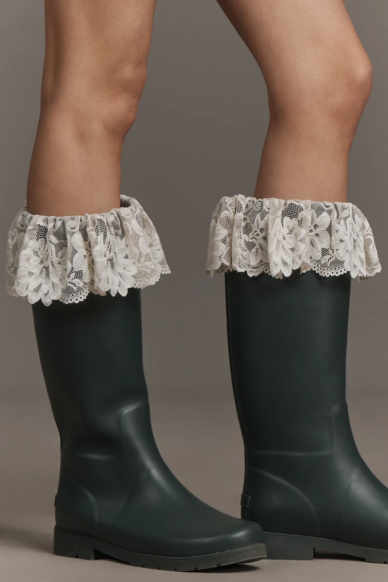 For Love & Lemons Brigitta Lace-Trim Rain Boots