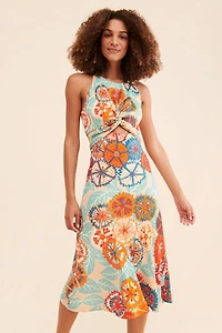 Bl-nk Floral Cutout Midi Dress