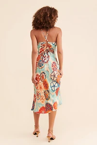 Bl-nk Floral Cutout Midi Dress