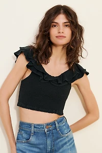 Maeve Flutter Smocked Top