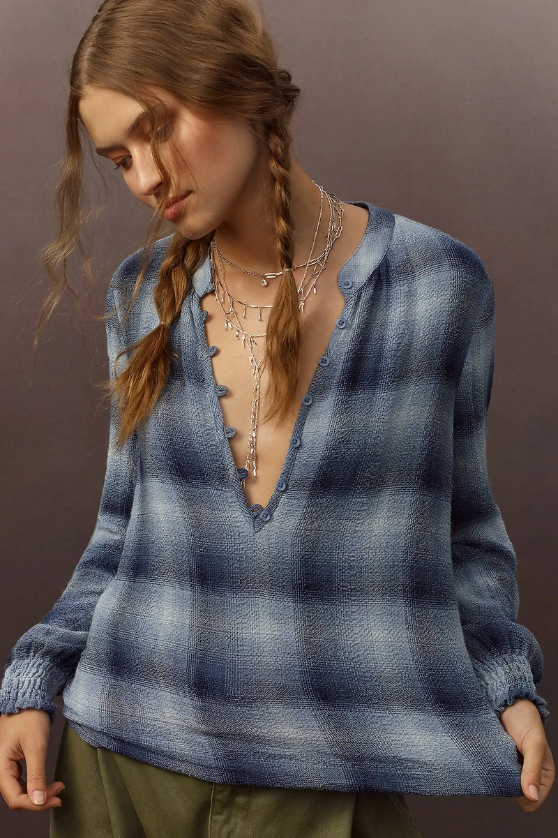 Cloth & Stone Long Sleeve Henley Femme Shirt