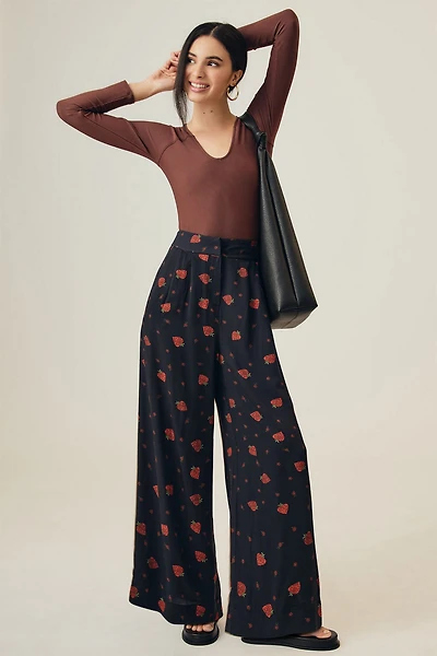 FARM Rio Berry Printed Wide-Leg Pants