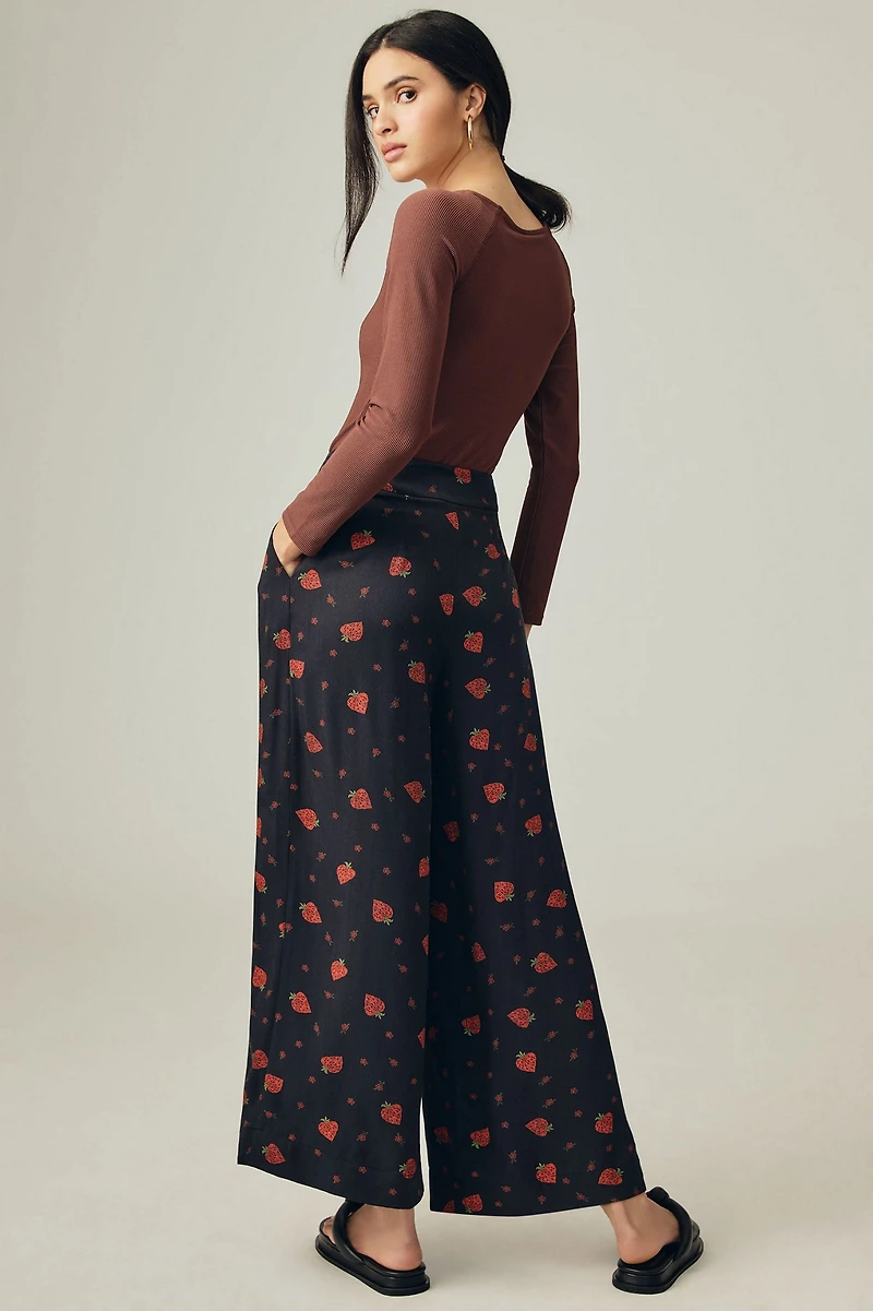 FARM Rio Berry Printed Wide-Leg Pants
