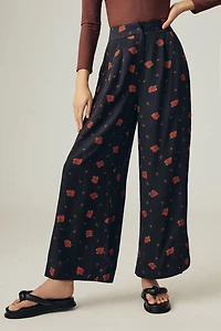 FARM Rio Berry Printed Wide-Leg Pants