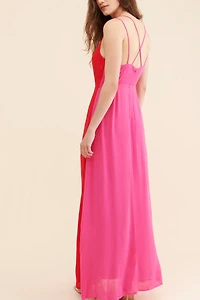 en elly Color Split Maxi Dress
