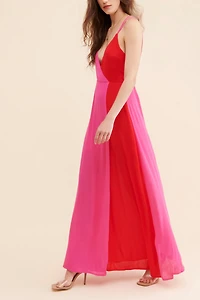 en elly Color Split Maxi Dress