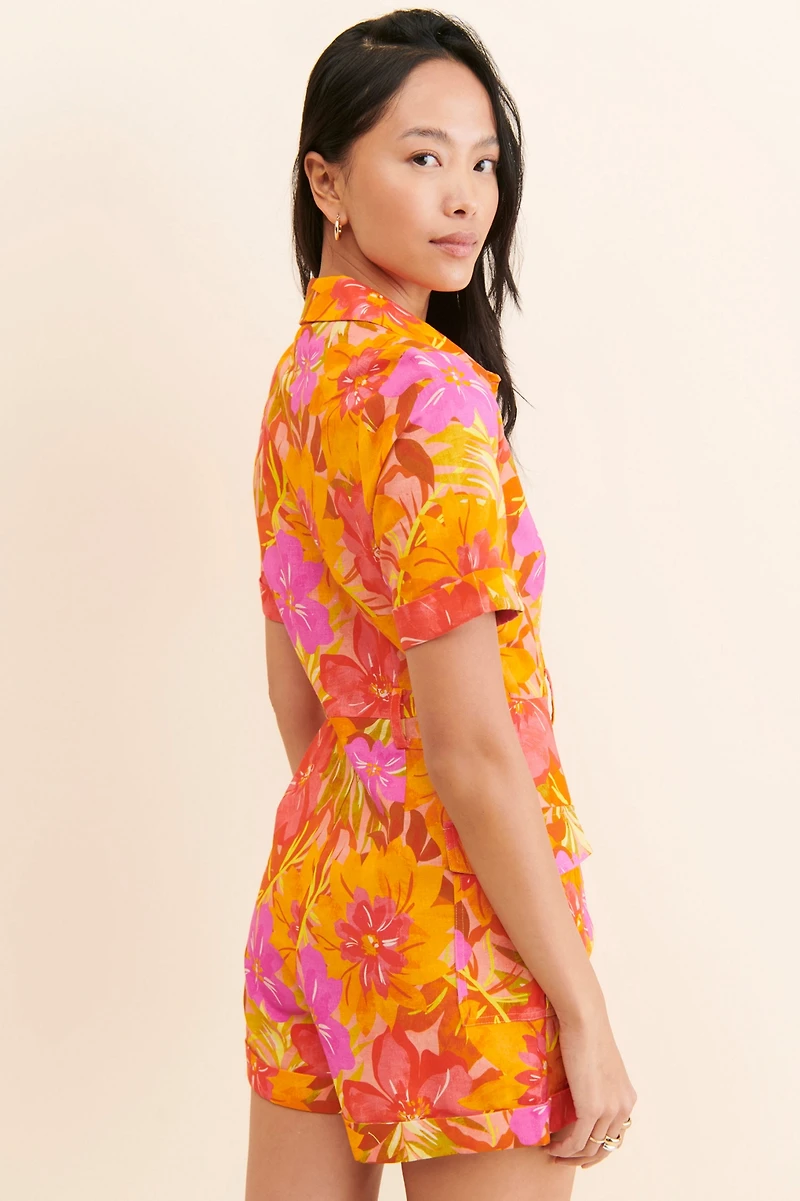 Kachel Floral Linen Romper