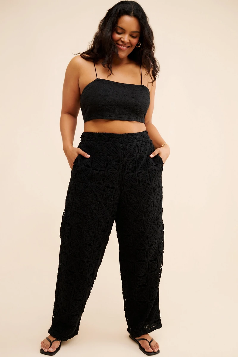 Eloquii Crochet Pull On Pants