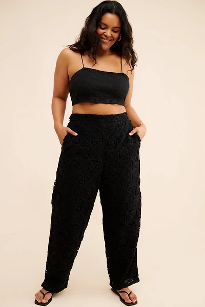 Eloquii Crochet Pull On Pants